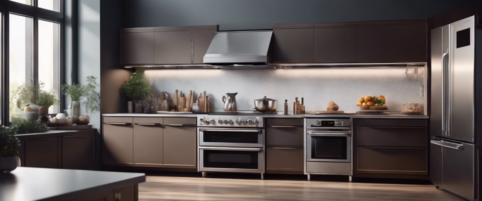 Smart kitchen appliances in use