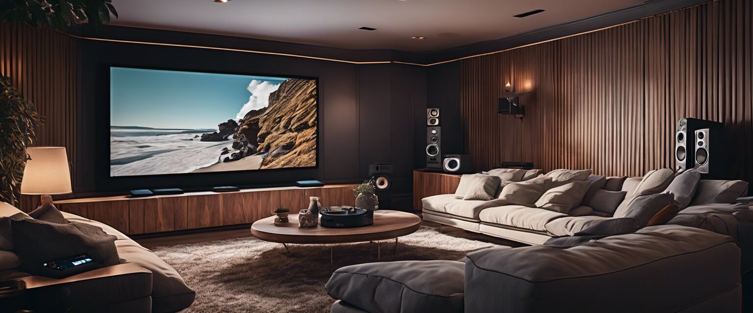 Home theater setup with smart devices