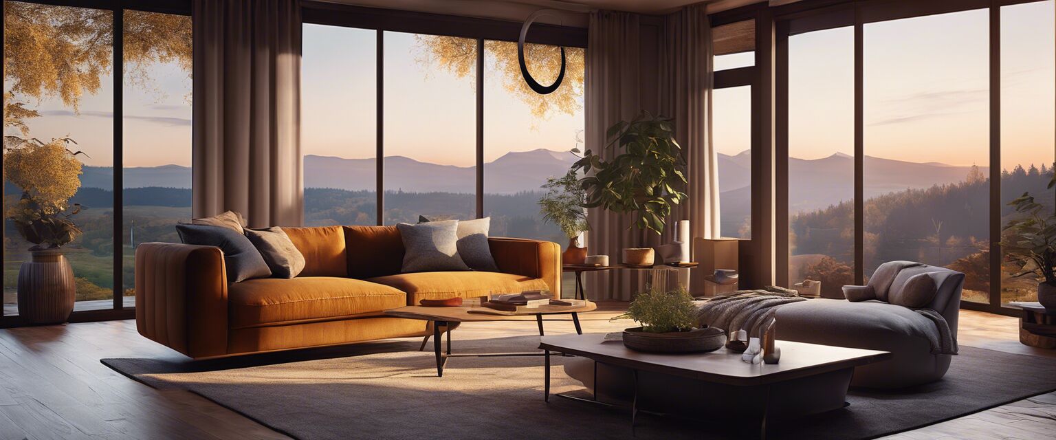 Smart lighting in a cozy living room