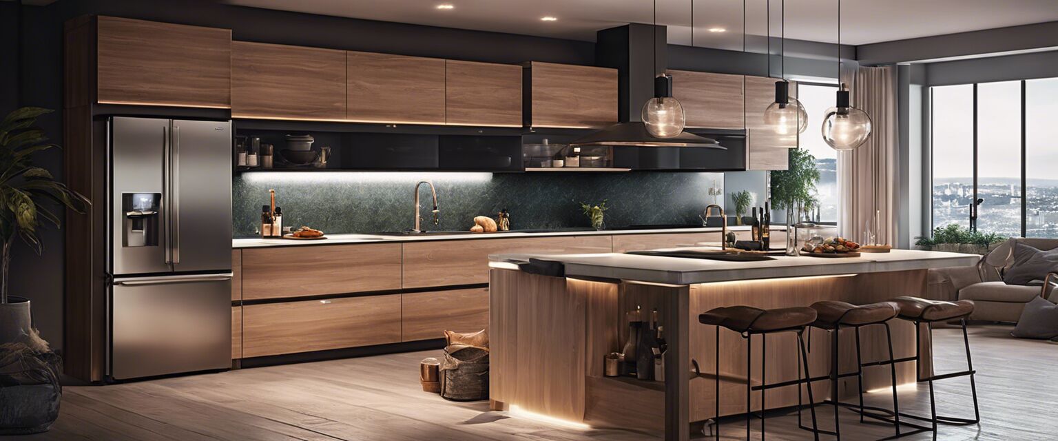 Smart lighting setup in a modern kitchen