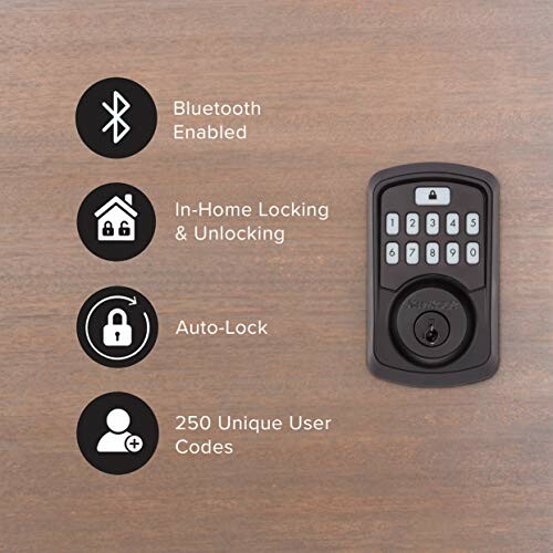 Smart lock with Bluetooth, auto-lock, and 250 user codes