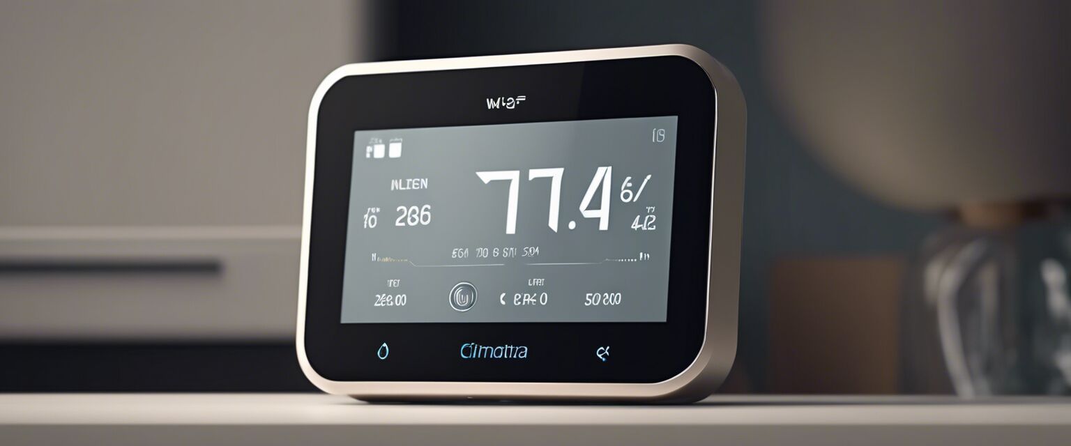 Smart thermostat in use